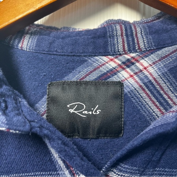 RAILS Plaid Flannel Button Down Blue Red Size Medium - Picture 4 of 8